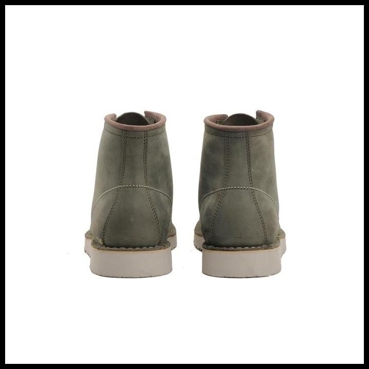 Lennox Olive - Sepatu Kulit Moc Toe Boots Rugged Style Crazy Horse Original Best Seller