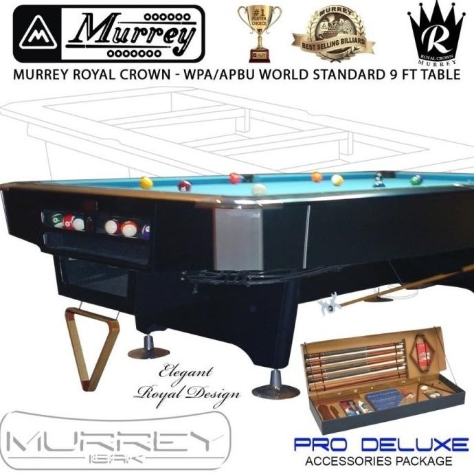 BARANG TERLARIS MURREY ROYAL CROWN 9 FT POOL TABLE - MEJA BILIARD