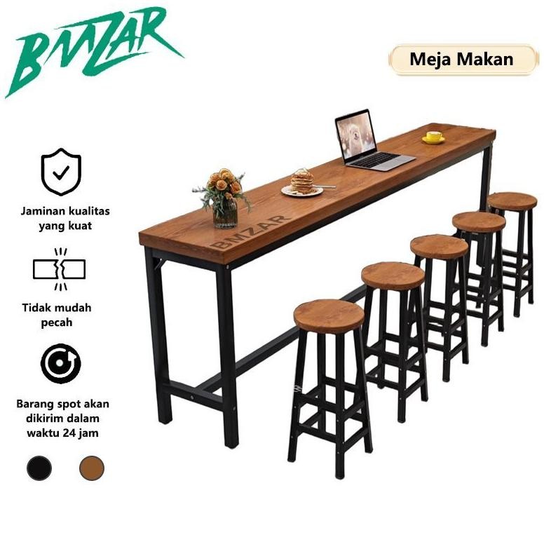 Meja Bar Set 4 Kursi Meja Makan Minimalis Meja Bar Panjang Sempit Meja Dapur Meja Cafe Meja Panjang 