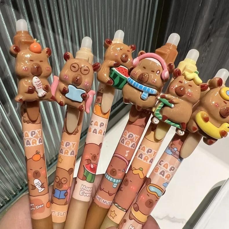 

36 Pcs Capybara Kapibara Press Erasable Blue Gel Pen: Quick Drying Writing Supplies