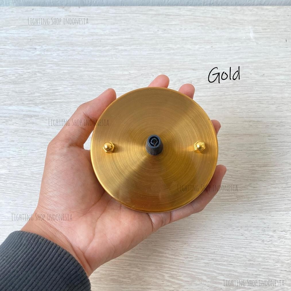 kop (dop) base plafon untuk lampu gantung 1 lampu warna gold tembaga