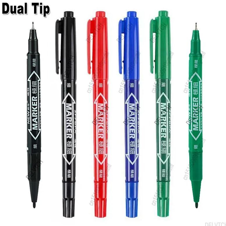 

4/8Pcs Waterproof Oil Ink Permanent Art Marker Fineliner Pen 0.5Mm 1.0Mm Dual Tip For Comics Painting Drawing Writing Stationery