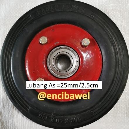 HJK Roda troli 8 inchi double bearing roda mati