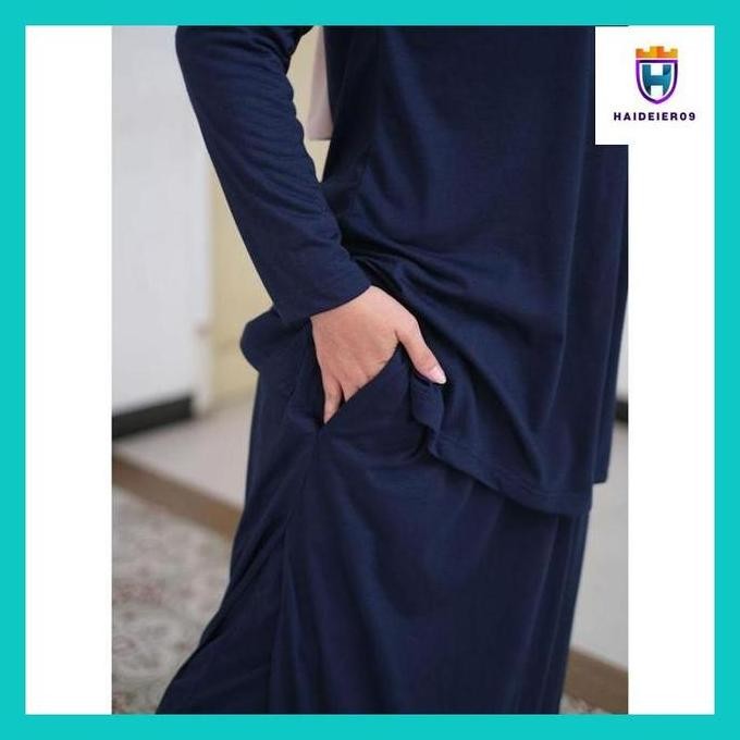 (HAIDE) BAJU SETELAN OLAHRAGA MUSLIMAH POLOS JUMBO AISA WANITA MUSLIM SYARI SET ROK CELANA TRAINING 