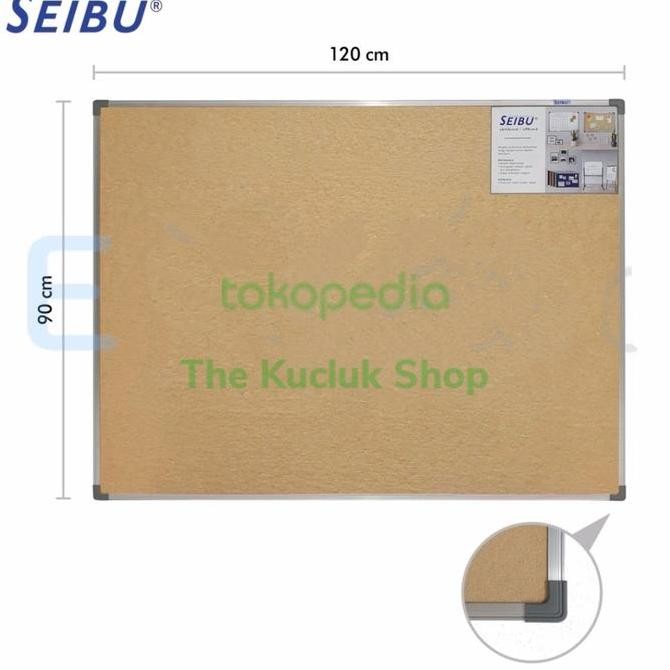 

Softboard / Cork Board / Pin Board / Papan Pengumuman / 90x 120 cm Kualitas Original