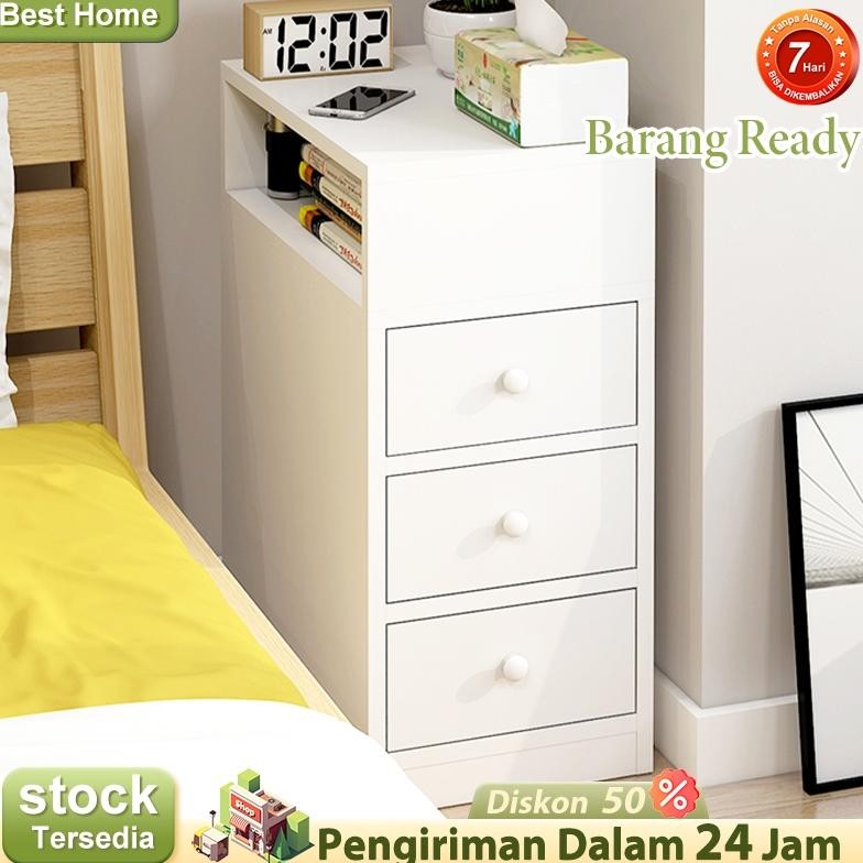 Meja Nakas 3 Laci Nakas Meja Kamar Tidur Lemari Laci Meja Nakas Minimalis Meja Samping Tempat Tidur 