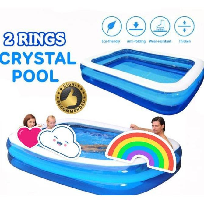 (COD) Kolam renang anak 2,6 METER kolam mandi bola ukuran jumbo inflatable pool kolam renang karet K
