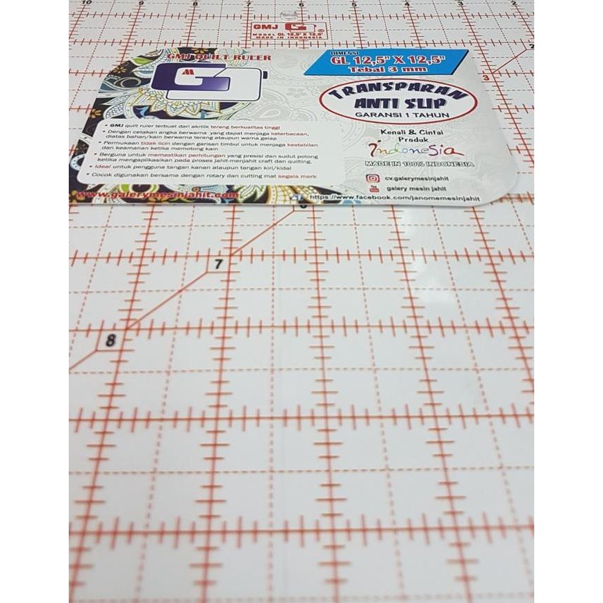 

penggaris carft dan quilting 12,5x12,5 inchi - GMJ Kualitas Original