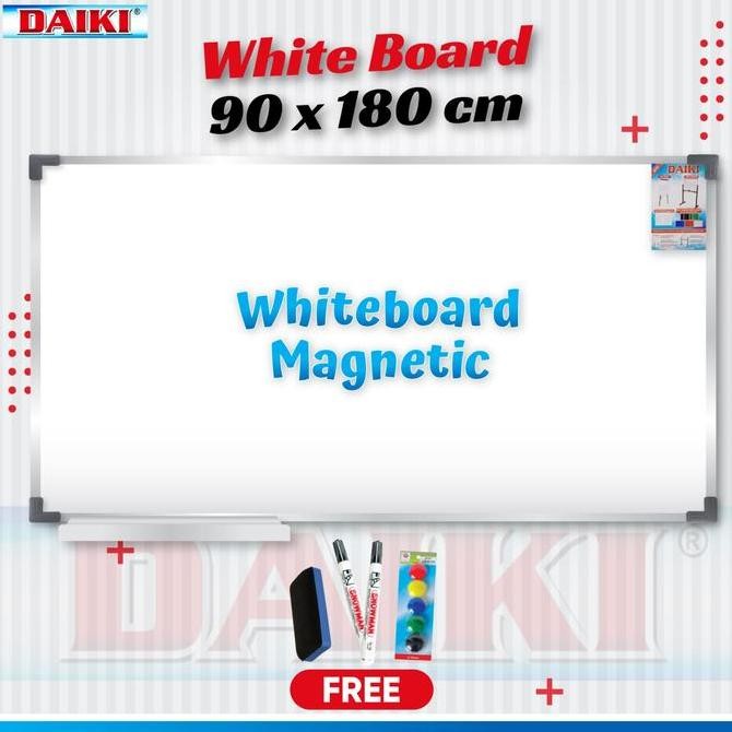 

Papan tulis / Whiteboard DAIKI magnetic gantung uk 90x180cm Kualitas Original
