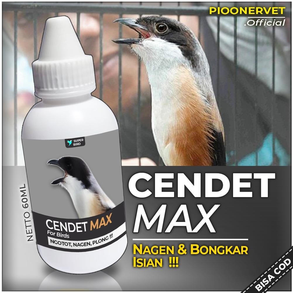 NEW PIOONERVET - Vitamin Burung CENDET MAX Obat Penggacor Kicau Merangsang Bunyi Doping Stamina Semp