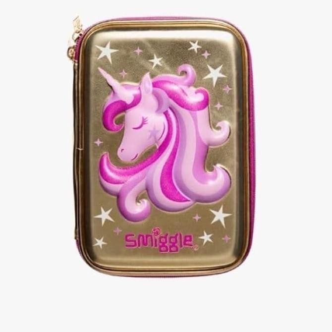 

Smiggle Pensil Case Unicorn Gold Hardtop Kualitas Original