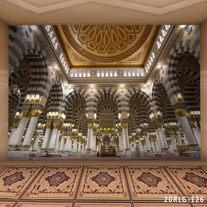 Wallpaper Dinding 3D Custom Islami Masjid Nabawi Madinah (20RLG-126)