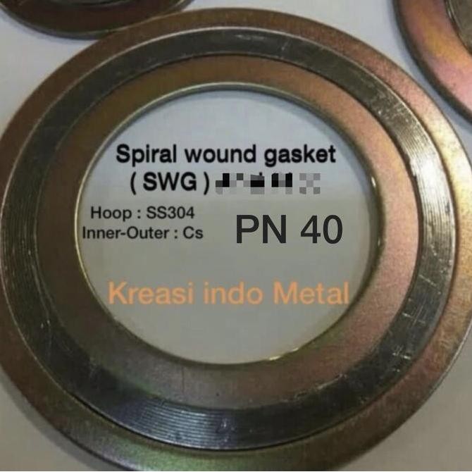 

10" Spiral wound Gasket PN 40 /Swg Class PN40 carbon steel -SS 304 Kualitas Original
