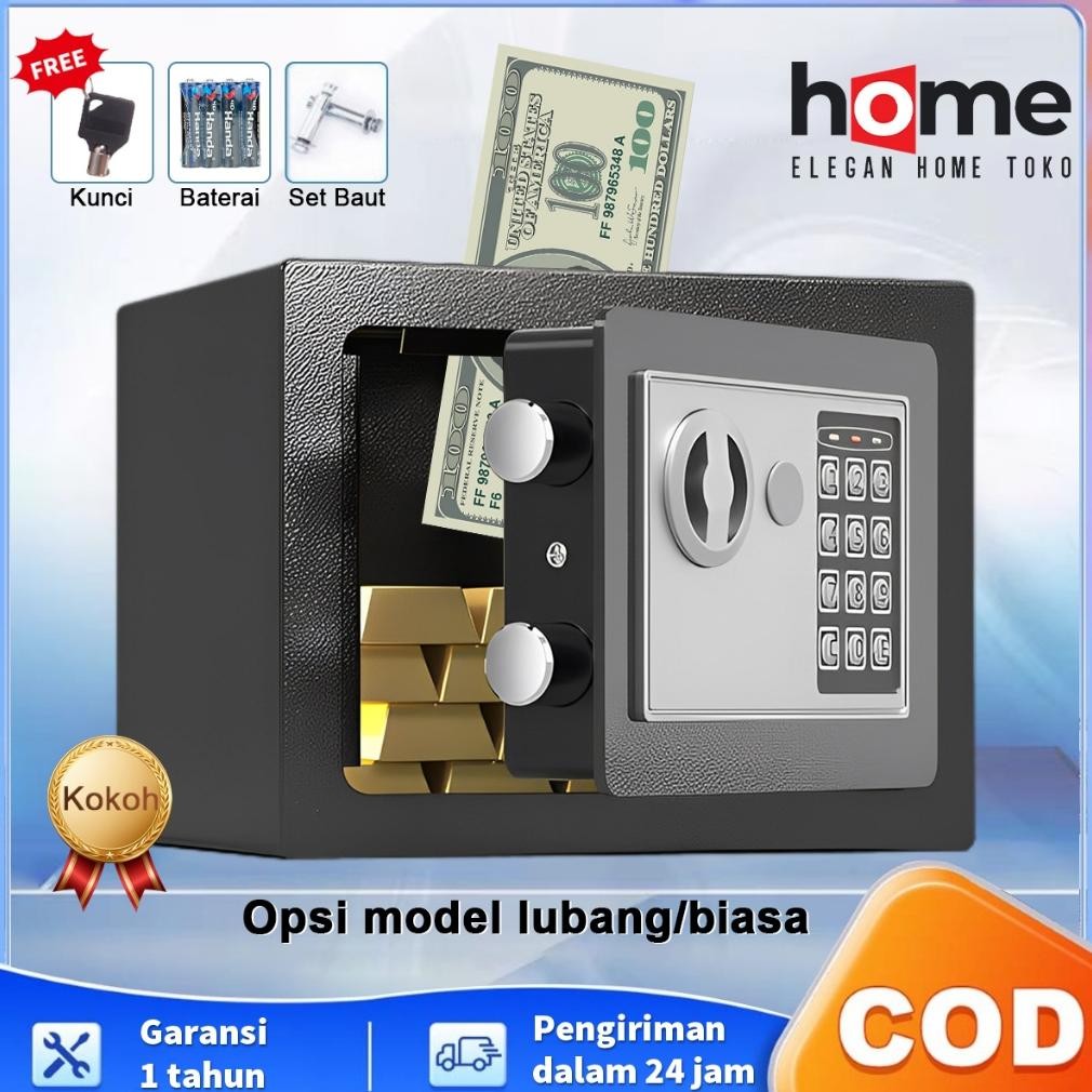 COD Brankas Mini Brankas Uang Brankas Besi Brankas Tahan Api kualitas terbaik password kode led elek