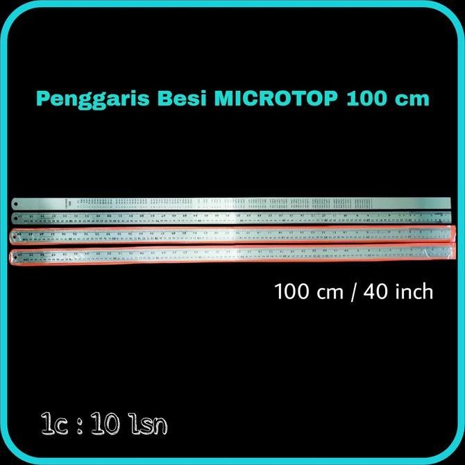 

SOS Penggaris Besi MICROTOP 100 cm / Penggaris Besi / Ruler (12 pcs) Kualitas Original