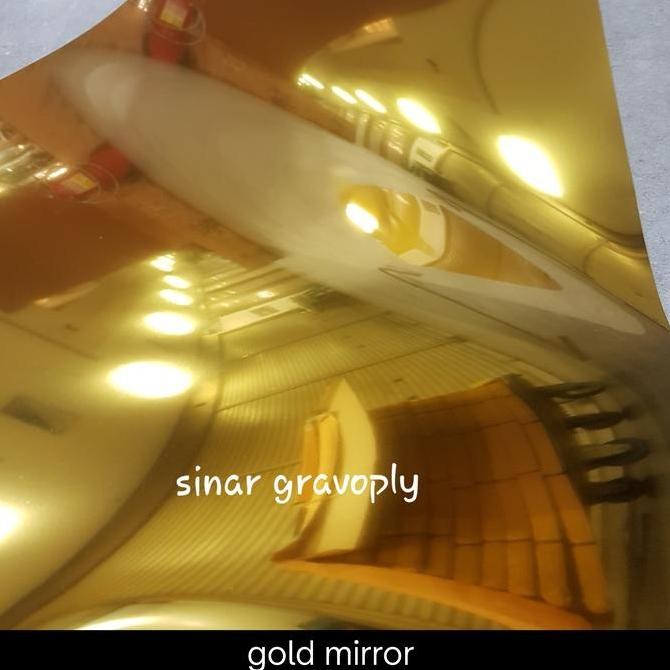 

Gravoply gold mirror teks hitam 120x60cm tebal 1.5mm Kualitas Original