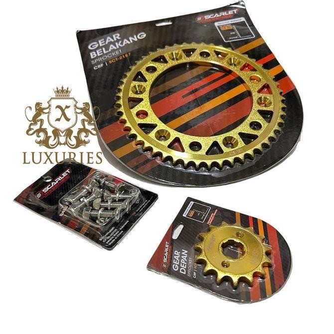 Scarlet Racing - Gear Set Gigi Tarik Gir Honda CRF 150 Depan Belakang Gir Crf 150l Depan Belakang Pl