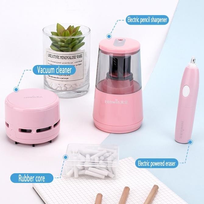 

Tenwin Set Rautan Pensil Elektrik Penghapus Elektronik Set Penyedot Alat Karet Kualitas Original
