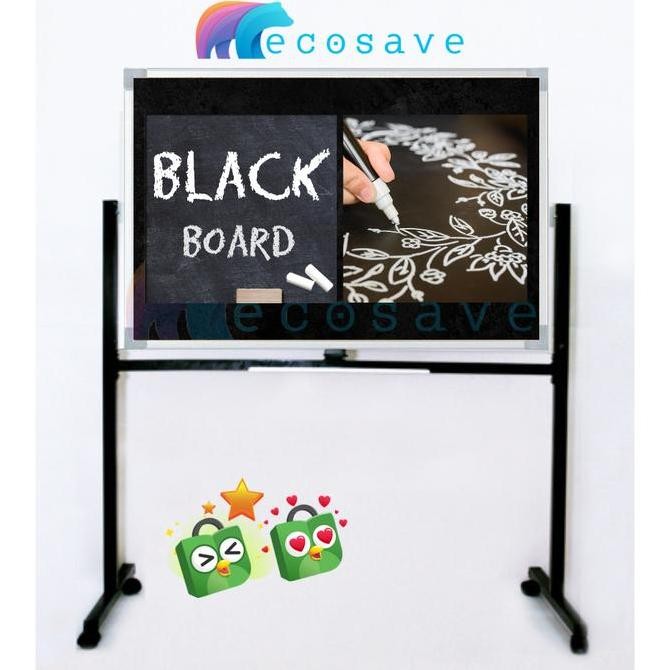 

Blackboard Spidol Standing 60x90 cm Double Face + Ongkir Kualitas Original