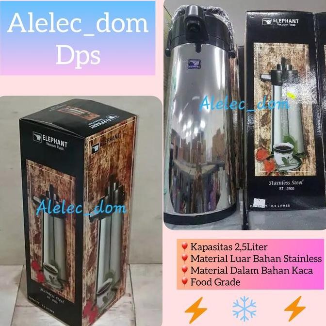 TERBARU - Termos air panas pencet 2,5Liter stainless Elephant St 2500