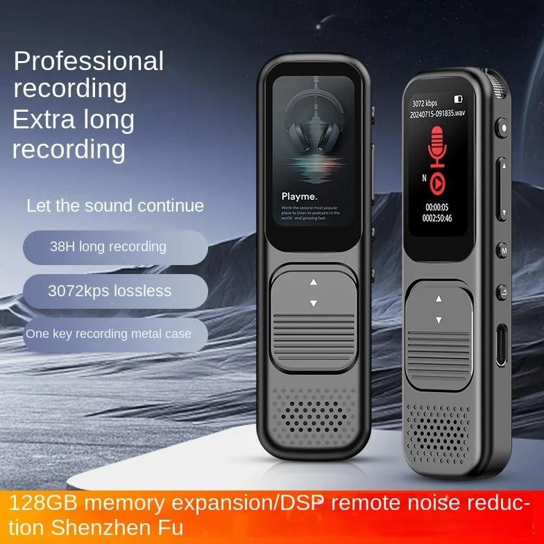 

100Language AI Voice Recorder with APP Transcription Voice Activated Translator Audio Dictaphone Magnetic Noise Reduction Player