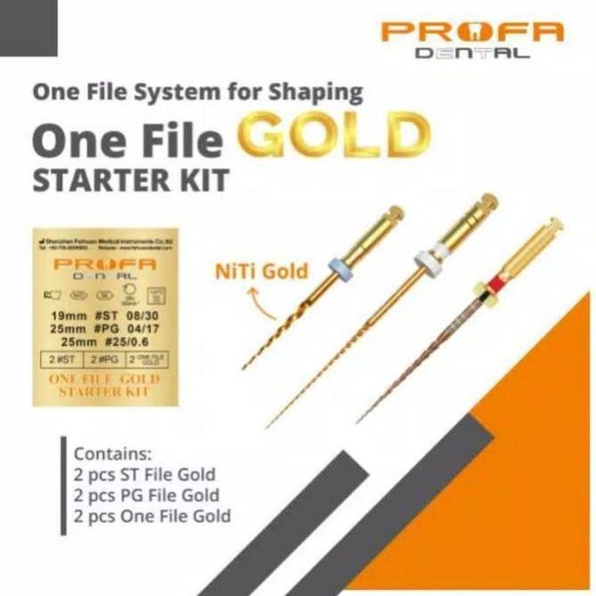

Endofile ONE FILE GOLD STARTER KIT PROFA // Endo file//endodontics Kualitas Original