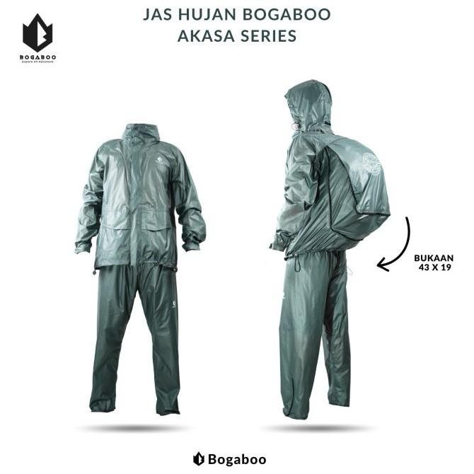 Jas Hujan Raincoat Big Size Bogaboo Seri Akasa Nylon 30D PU 5000 Seal Kualitas Original