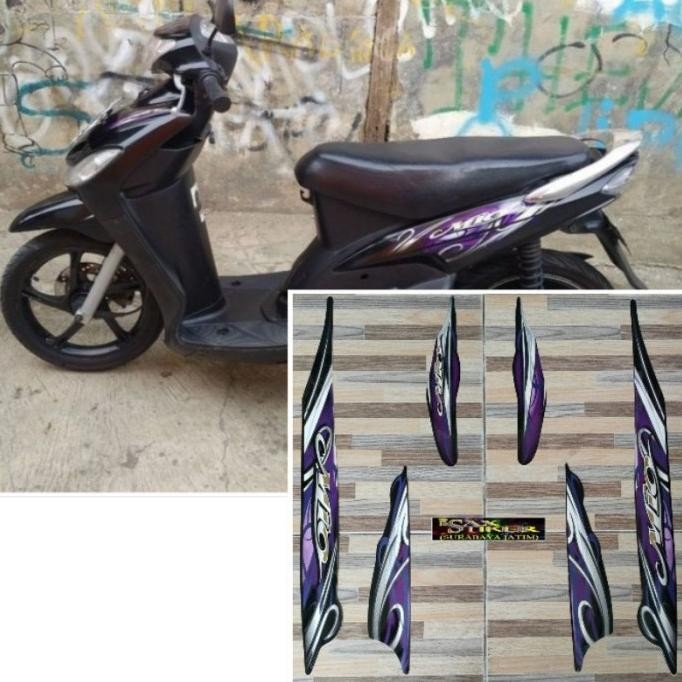 Promo striping original Yamaha Mio sporty smile hitam ungu tahun 2010 COD