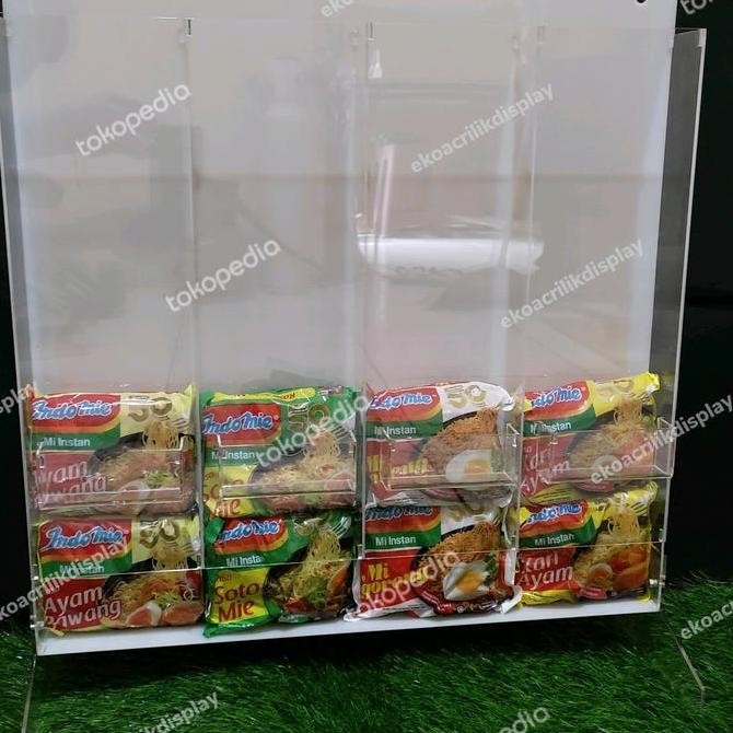 

akrilik warmindo / rak indomie akrilik meja Kualitas Original