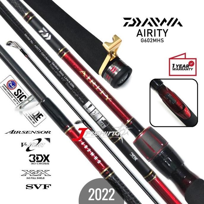 

Terlaris Joran Galatama Daiwa Airity G 602Mhs 602Ms | 180Cm Kolam Mas Bawal Lele Patin | Resmi