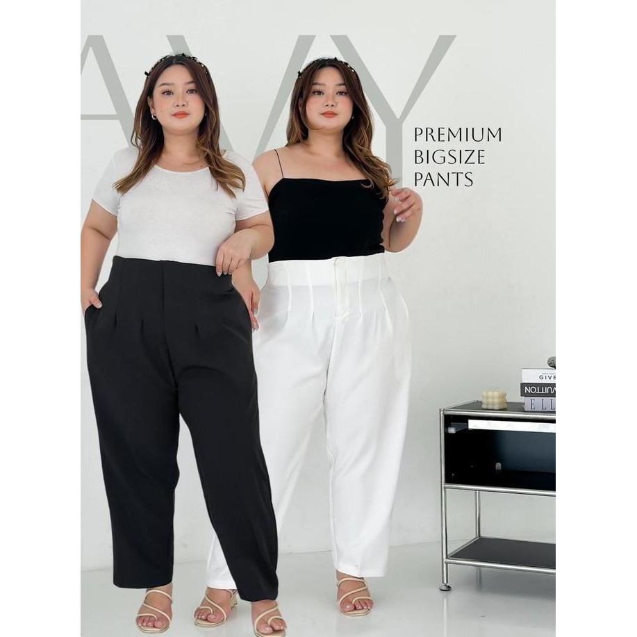 ATRACTIV Celana Kerja Jumbo Wanita Celana Putih Highwaist Jumbo Celana Kantor Big Size Celana Jumbo 