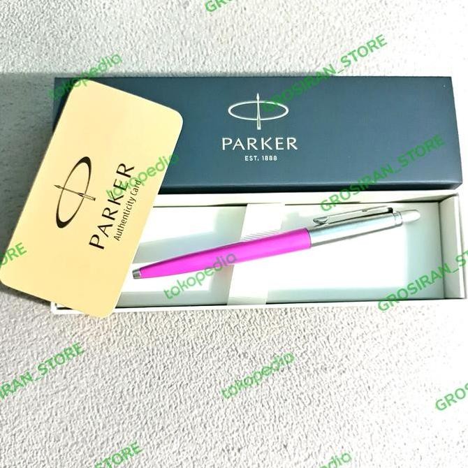 

pulpen Parker original magenta custom logo nama grafir kado box Kualitas Original
