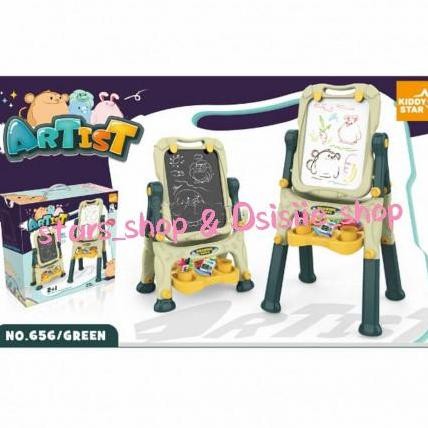 Kiddy Star Artist Easel Board 2in1 Pink & Green Original / Melukis Kualitas Original