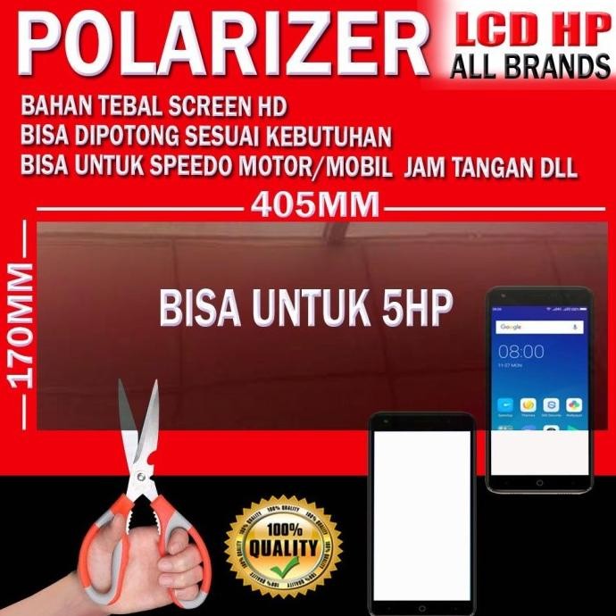 Promo LAPISAN PLASTIK POLARIS POLARIZER LCD KACA HP MONITOR MOBIL POLARIZER COD