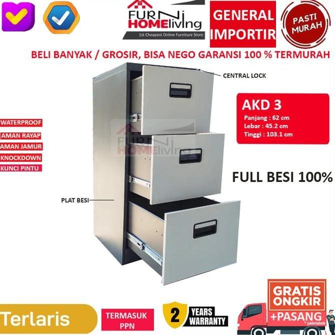 

PROMO Filling Cabinet Besi 3 Laci / 3 Susun AKD3 Kualitas Original