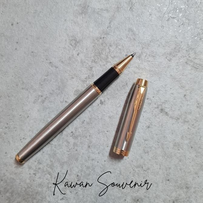 

Pulpen Parker Original IM New Brush Metal Gold Trim (Klip Emas) RB Kualitas Original
