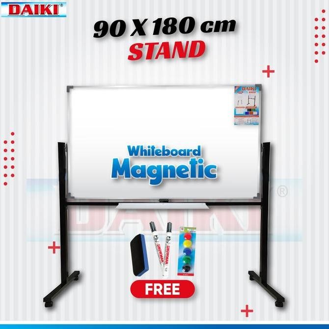 

Whiteboard / Papan Tulis Magnet DAIKI Single Face stand Uk 90x180 Cm Kualitas Original