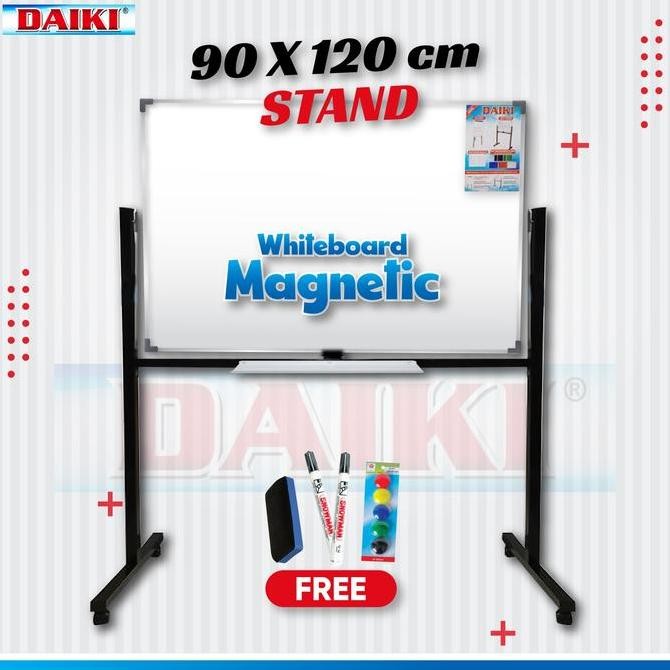 

Whiteboard / Papan Tulis Magnet DAIKI Single Face stand Uk 90x120 Cm Kualitas Original