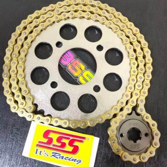 Gear Set SSS 415 CBR CB150R Megapro Sonic Verza GL100 Megapro new Megapro Primus Tiger RANTAI GOLD (