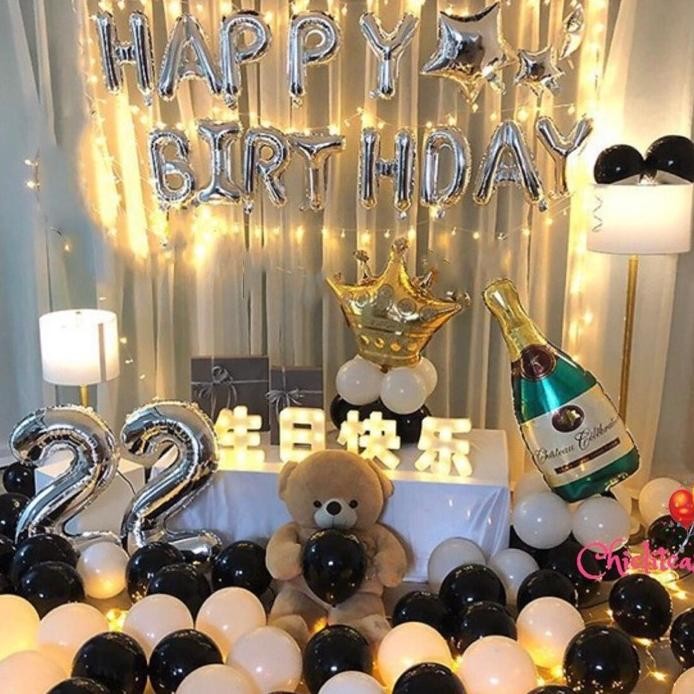 Set Paket Balon Led Dekorasi Thday Romantis Ulang Tahun Fancy Dewasa