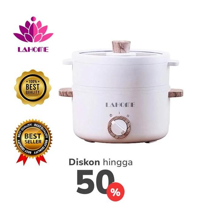 Tersedia LAHOME Electric Pot Multi-stick Electric Multicooker Multifunctional Cooking Pot- 1.5L (ver