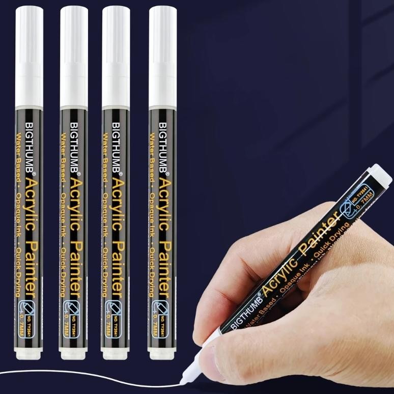 

White Acrylic Pen Painting Pen Marker Drawing School Art Supplies Accessory For Children Girl Boys Handwriting Painting H8Wd