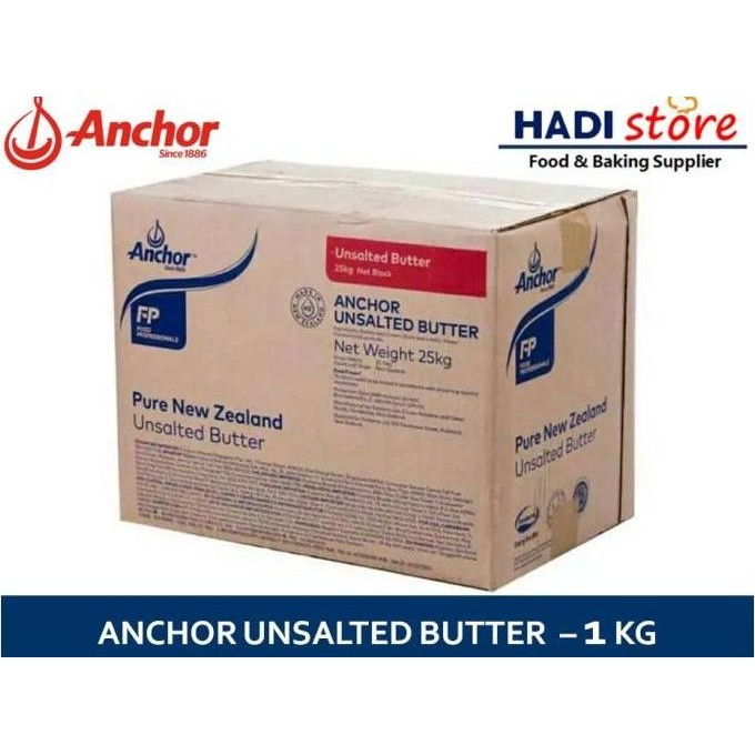 

[Ready/Spesial] Anchor Unsalted Butter - Mentega Tawar 1 Kg / 1Kg [Terlaris&Recommended]