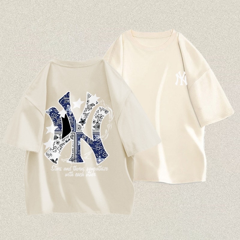 RumahKain Kaos T-shirt Pria Oversize | Kaos Bermotif Denim NY | Kaos Pria Distro Original | Kaos Dis