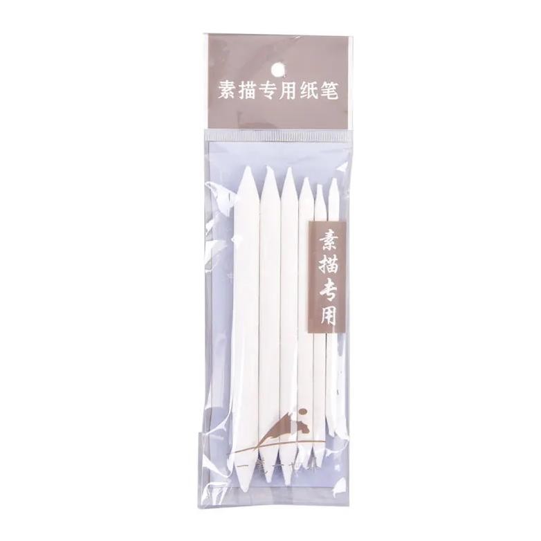 

6Pcs/Set Blending Smudge Stump Stick Tortillon Sketch Art White Drawing Charcoal Sketcking Tool Rice Paper Pen Supplies