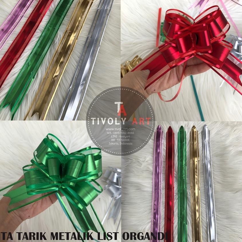 

Pita Tarik Pita Kado Pita Serut 32Mm Metalik List Organdi Isi 10 Pita