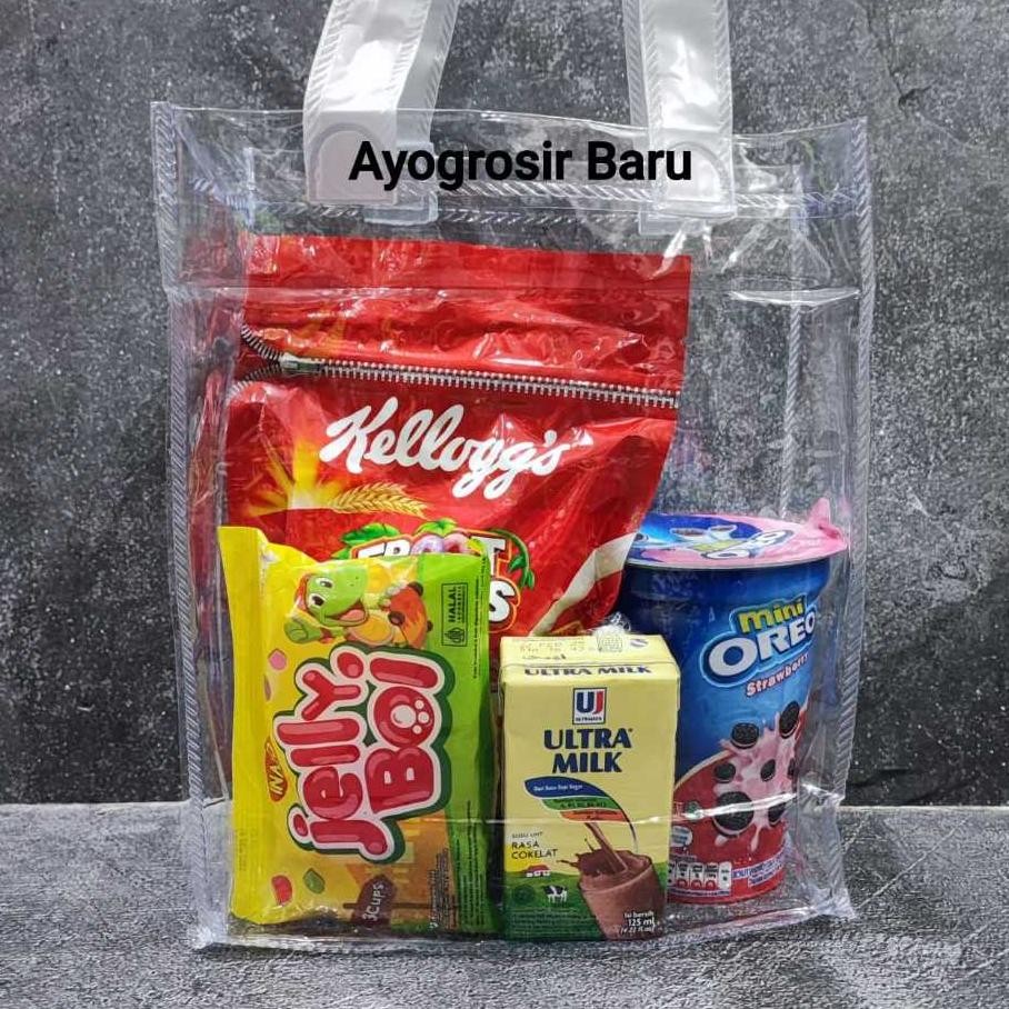 

Tas Mika Transparan Small 20X25 Per 10 Pcs Goodie Bag Hampers Ulang Tahun Souvenir
