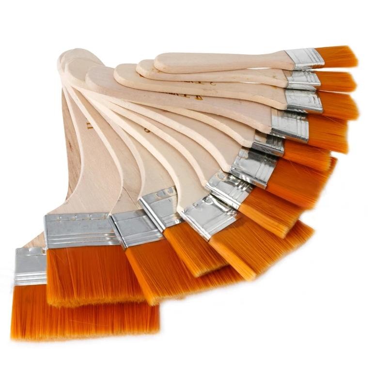

12Pcs/Set Oil Paint Brush Memory Nylon Paint Brushes For Cleaning Brush Watercolor Wooden Painting Brush Tools Art Supplies Set