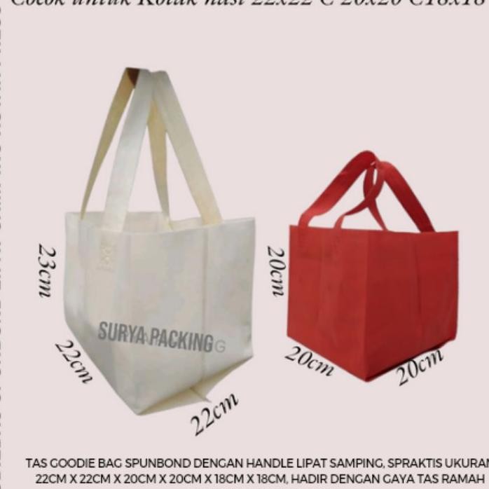 

Paket 60Pcsgoodiebag Lipat Samping Box Hajatan Dus Kotak Nasi Besek Kain Spunbond