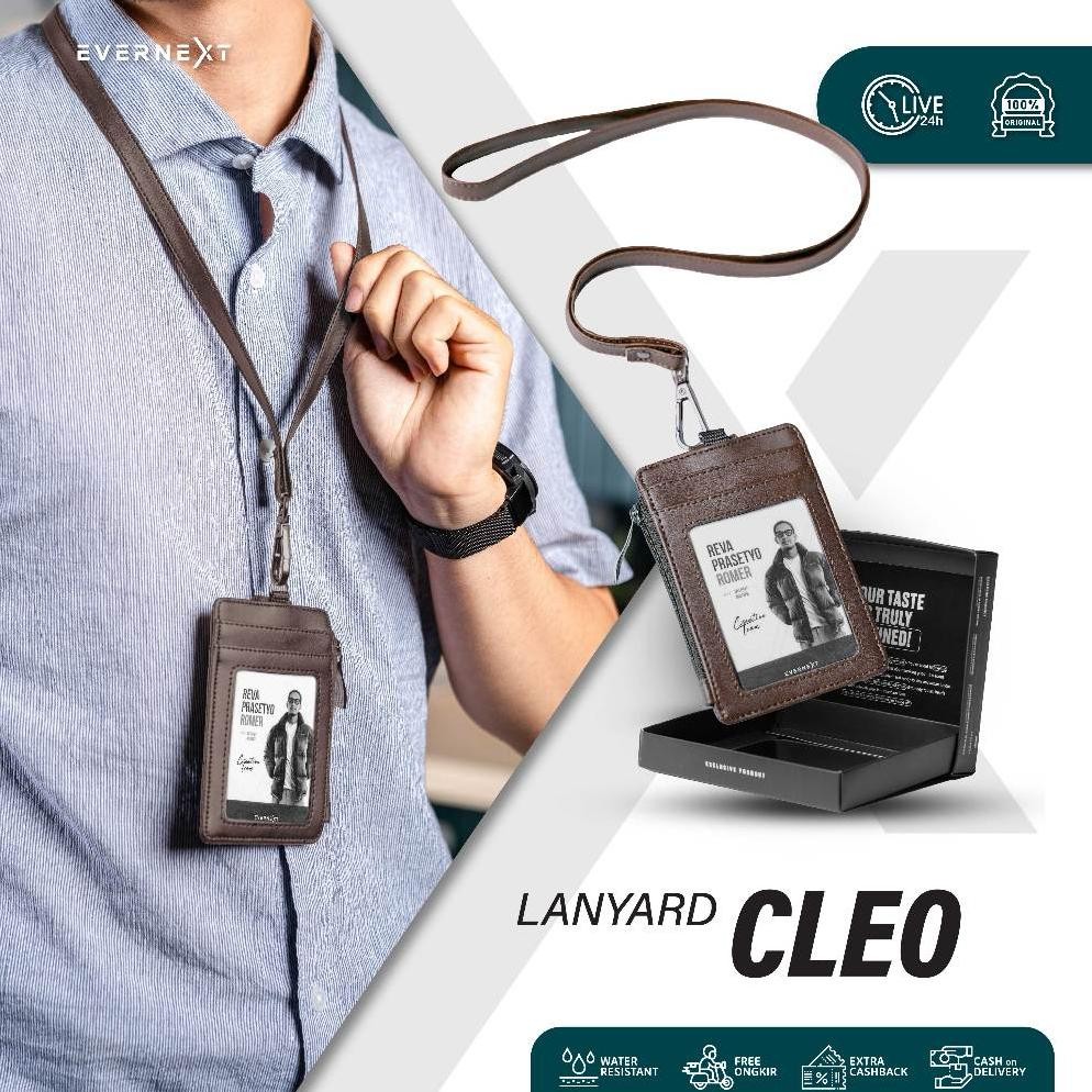 

LINDU Evernext - Lanyard Kartu ID Card Holder Name Tag Kantor Tas Kalung Dompet Kartu Gantung Cleo